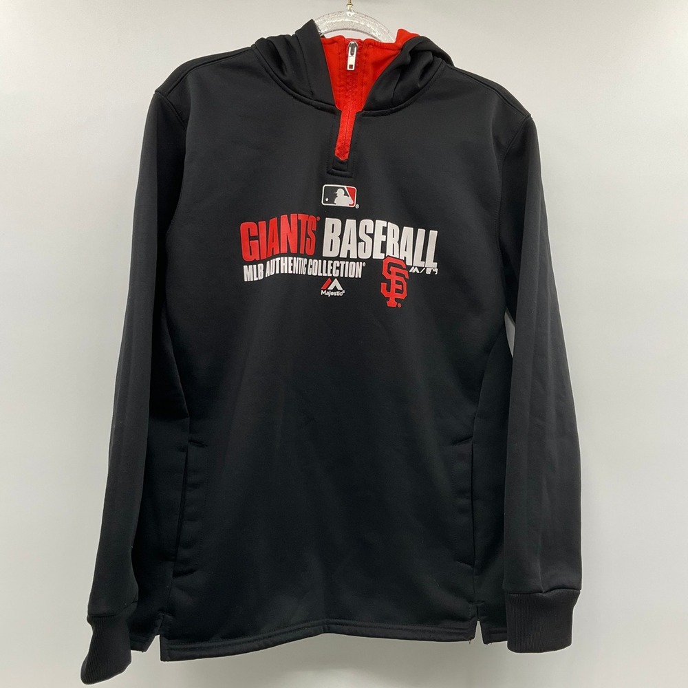 Majestic Giants Baseball Hoodie Black Youth Large Sportswear Gorpcore MLB
